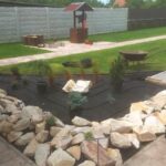 Füvesítés és díszkút építés utána